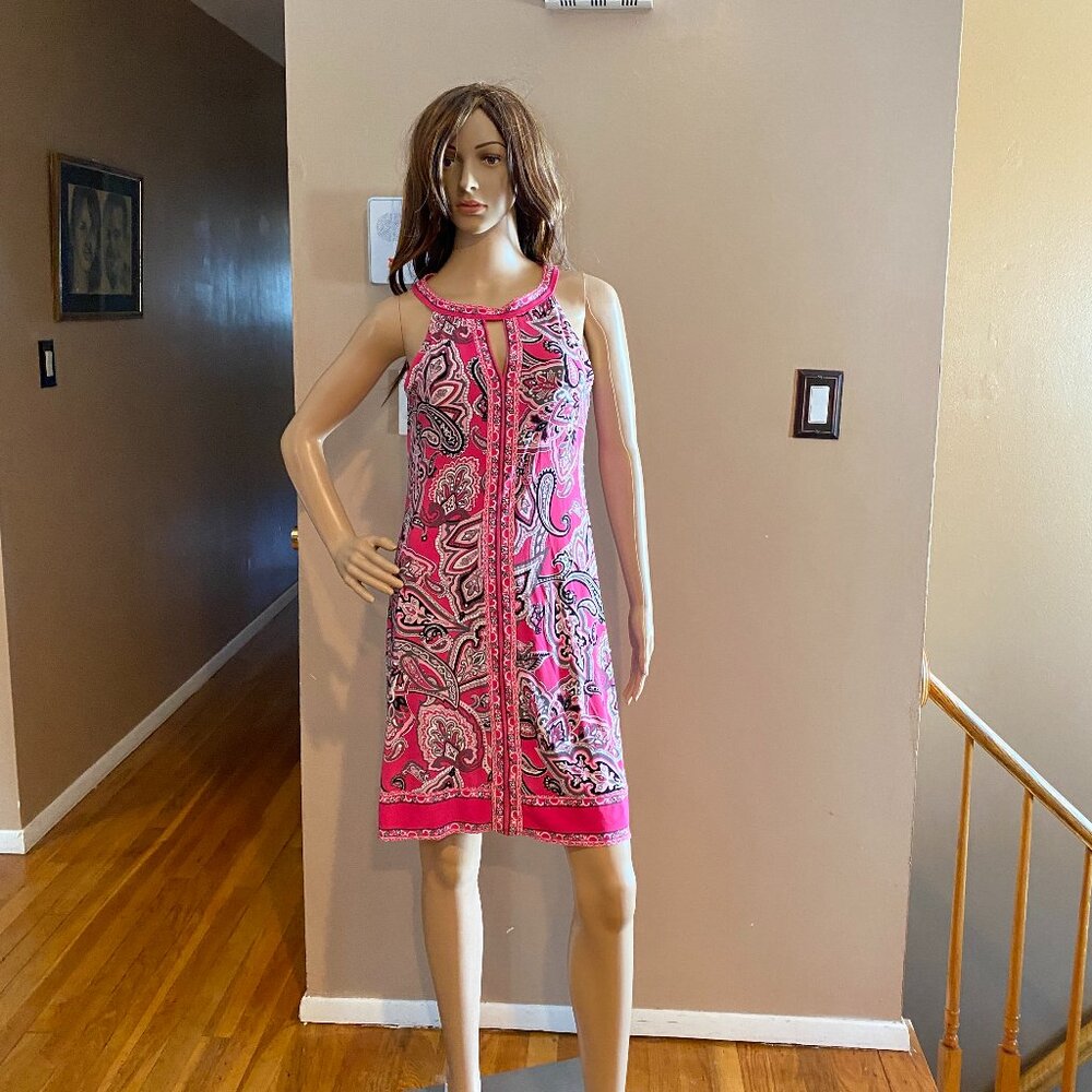 INC. Paisley Sleeveless Studded Dress Size PS